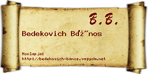 Bedekovich Bános névjegykártya